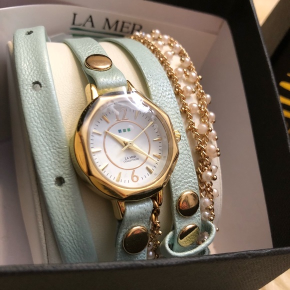 La Mer collection blue and gold wrap watch - Picture 2 of 8